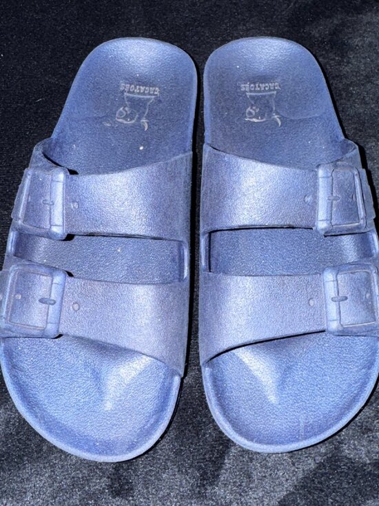 Cacatoes Other - Cacatoès Girls' Blue Sandals (Two-strap, double-buckle slides), Size: Girls 2/3
